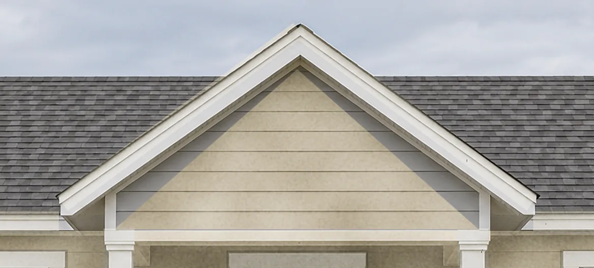 Before: gable with fascia and rake trim